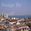 GW03040-50 = View from Elevador de Santa Justa towards Cathedral (Se) and River Targus, Lisbon, Portugal.