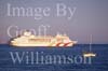 GW12400-50 = Departure of P and O Cruise ship Ocean Village from Palma de Mallorca, Balearic Islands, Spain. 