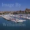 GW17285-50 = Birds eye view of Palma Boat Show 2004 + Palma Cathedral ( Sal Nutic Internacional Palma 2004 ), Palma de Mallorca, Balearic Islands, Spain.