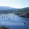 GW08805-32 = Boats at early morning at Cala Vedella, Ibiza, Balearic Islands, Spain. 26 August 2001.