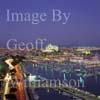 GW03800-50 = Evening view of Paseo Maritimo, Real Club Nautico de Palma and Cathedral, Palma de Mallorca, Baleares, Spain.