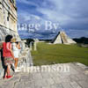 GW01190-32 = View towards Temple of Kukulcan from Templo des Tigres (temple of the tigers), Chichen Itza, Yucatan, Mexico.