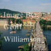 GW01620-32 = View of the little quarter Hradcany and Prague Castle over Charles bridge from old town bridge tower. Prague, Czech Repulic. Aug 1995.