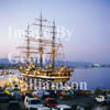 GW01950-64 = Amerigo Vespucci (Italy built 1931) at night in the Port of Palma de Mallorca, Baleares, Spain. Cutty Sark Tall Ships.