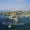 GW02480-32 = Aerial view of Ibiza Town and Port with Cruise Ship Funchal + WINDSTAR Sail Cruise ship, Ibiza, Baleares, Spain. 1996. 