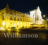 GW03190-32 = Night scene with trams at Praca do Comercio, Lisbon, Portugal.