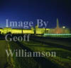 GW03290-32 = Mosteiro dos Jeronimos (Jeronimos monastery) and fountain at night, Belem district of Lisbon, Portugal.