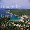 View over Cala Galdana and coast, Menorca.