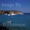 GW20130-50 = Leisure craft + swimmer in Cala Varques ( South of Porto Christo), East Coast Mallorca, Balearic Islands, Spain.