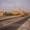 GW20935-50 = Tram crossing the Manesuv bridge - one of the many bridges over the River Vltava with Rudolfinum behind, Prague, Czech Repulic.