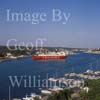 GW20970-50 = View over the Port of Mahon, Menorca, Baleares, Spain. (Ro-ro vessel Rolon Alcudia approaching cargo quay).