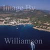 GW24570-50 =Aerial image of Camp de Mar ( from seaward showing Hotels, Coastal villas, golf course hilly backdrop ), Andratx, SW Mallorca, Balearic Islands, Spain. 