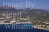 GW24571-50 = Aerial image of Camp de Mar ( from seaward showing Hotels, Coastal villas, golf course hilly backdrop ), Andratx, SW Mallorca, Balearic Islands, Spain.