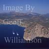 GW24640-50 = Aerial view of Cap Andritxol ( with lookout tower - Atalaya - restored by Claudia Schiffer - and tourist boats ) towards Camp de Mar, Andratx, SW Mallorca, Balearic Islands, Spain.