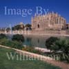 GW29990-60 = Historic Gothic Cathedral ( also known as La Seu ) - the major landmark to dominate Palma plus Parc de La Mar lake, fountain and gardens and Almudaina palace. The Cathedral was built between 1230 and 1601, Palma de Mallorca, Balearic Islands, Spain. 2nd September 2007.