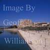 GW30005-60 = Historic Gothic Cathedral ( also known as La Seu ) - the major landmark to dominate Palma plus Parc de La Mar lake, fountain, promenade / play area / gardens and Almudaina palace ( in background). The Cathedral was built between 1230 and 1601, Palma de Mallorca, Balearic Islands, Spain. 2nd September 2007.