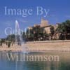 GW30010-60 = Parc de La Mar lake, fountain and Almudaina Royal Palace, Palma de Mallorca, Balearic Islands, Spain. 2nd September 2007.