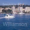 GW32420-60 = Boat Show Bound - Starfisher motor launch ( with Belver Castle and Paseo Maritimo in the background ) heading for Palma International Boat Show 2008 in Old Port ( Moll Vell / Muelle Viejo ) Area of the Port of Palma de Mallorca, Balearic Islands, Spain. 24th April 2008.