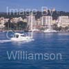 GW32420-60 = Boat Show Bound - Starfisher motor launch ( with Belver Castle and Paseo Maritimo in the background ) heading for Palma International Boat Show 2008 in Old Port ( Moll Vell / Muelle Viejo ) Area of the Port of Palma de Mallorca, Balearic Islands, Spain. 24th April 2008.