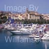 GW32590-60 = Panoramic view over Palma International Boat Show 2008 with Pershing 90 Motor Yacht in centre foreground and Paseo Maritimo in the background, in the Palma Old Port ( Moll Vell / Muelle Viejo ) Area of the Port of Palma de Mallorca, Balearic Islands, Spain. 2nd May 2008.