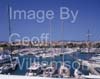 GW32610-60 = Panoramic view over Palma International Boat Show 2008 with Paseo Maritimo in the background, in the Palma Old Port ( Moll Vell / Muelle Viejo ) Area of the Port of Palma de Mallorca, Balearic Islands, Spain. 2nd May 2008.