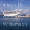 GW32755-60 = Luxury P&O flagship cruise ship Ventura ( P and O Cruise Lines ) demonstrating amazing maneuverability as she gently pirouettes away from her berth on departure from the Port of Palma de Mallorca, Balearic Islands, Spain. 4th June 2008. 