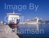 GW32785-60 = Scene in the Port of Palma de Mallorca - La Borja cargo ferry on LHS, P&O Cruise ship Ventura in middle distance centre and historic Porto Pi lighthouse in RHS background, Port of Palma de Mallorca, Balearic Islands, Spain. 4th June 2008. 