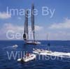 GW32885-200 = Scene during the Superyacht Cup Palma 2008 / Ulysse Nardin Cup regatta -  press launches observing Superyacht Senso One as she commences the down wind leg -  in the Bay of Palma de Mallorca, Balearic Islands, Spain. 13th June 2008.