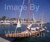 GW33285-60 = Scene in regatta village on Paseo Maritimo - No 49 "NO-SE", arriving back on berth - during the XXIV TROFEO ALMIRANTE CONDE DE BARCELONA - Conde de Barcelona Classic Boats Sailing Regatta, Palma de Mallorca, Balearic Islands, Spain on race day one = 13th August 2008.