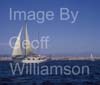 GW33350-60 = Classic Yacht No.!2 " Southern Cross" sailing out with Palma Cathedral in the background for race one - during the XXIV TROFEO ALMIRANTE CONDE DE BARCELONA - Conde de Barcelona Classic Boats Sailing Regatta, Palma de Mallorca, Balearic Islands, Spain on race day one. 13th August 2008.