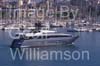 GW33981-60 = Sanlorenzo 40 Alloy ( 38,50 mtrs ) luxury superyacht en route  for Palma International Boat Show 2009  -  approaching Real Club Nautico, Palma de Mallorca / Majorca, Balearic Islands, Spain. 23rd April 2009.