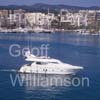 GW34020-60 = Elegance 64 (20 mtrs) - luxury superyacht en route for Palma International Boat Show 2009 -  passing Paseo Maritimo, Palma de Mallorca / Majorca, Balearic Islands, Spain. 23rd April 2009.
