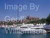 GW34125-60 = Palma International Boat Show 2009, during assembly of boats on display, with historic Palma Cathedral behind, Palma de Mallorca / Majorca, Balearic Islands, Spain. 23rd April 2009.