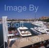 GW34180-60 = Palma International Boat Show 2009 - Panoramic Image with the Sanlorenzo stand in the foreground ( Sanlorenzo 40 Alloy on LHS, SD92, and SL82 ) and historic Palma Gothic Cathedral behind, Palma Old Port ( Moll Vell / Muelle Viejo ), Port of Palma de Mallorca, Balearic Islands, Spain. 2nd May 2009.