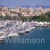 GW34195-60 = Palma International Boat Show 2009 - Panoramic view with Paseo maritimo in the background, Palma Old Port ( Moll Vell / Muelle Viejo ), Port of Palma de Mallorca, Balearic Islands, Spain. 2nd May 2009.