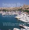 GW34205-60 = Palma International Boat Show 2009 - Panoramic view with motor superyachts on RHS, motor yachts ahead and historic Palma Gothic Cathedral behind, Palma Old Port ( Moll Vell / Muelle Viejo ), Port of Palma de Mallorca, Balearic Islands, Spain. 2nd May 2009.