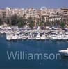 GW34230-60 = Palma International Boat Show 2009 - Panoramic view over motor yacht area and Paseo Maritimo behind, Palma Old Port ( Moll Vell / Muelle Viejo ), Port of Palma de Mallorca, Balearic Islands, Spain. 2nd May 2009.