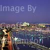 GW03800 = Evening view of Paseo Maritimo, Real Club Nautico de Palma and Cathedral, Palma de Mallorca, Baleares, Spain. 1997. 