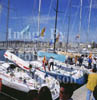 GW03420-32 = HRH Princess Christina de Borbon (Now Duchess of Palma de Mallorca ) on AZUR DE PUIG preparing for cruiser class race. Princess Sofia Regatta. Palma de Mallorca, Baleares, Spain. 1997.